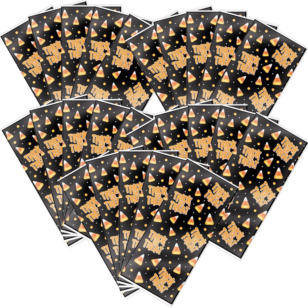 Beistle 75 Piece Trick Or Treat Cellophane Bags With Twist Ties - Festive Happy Halloween Treat Holders For Candy, Cookies, And Small Favors, Celebrating With You Since 1900