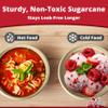 Leak-Proof, Compostable, Stackable 11.5 oz Bowls 25 Pk. Sturdy, Plant-based, Microwave Safe Sugarcane Containers for Dinner or Dessert. Small but Deep Serving Bowls for Hot Soup, Salad, and Snacks view 2