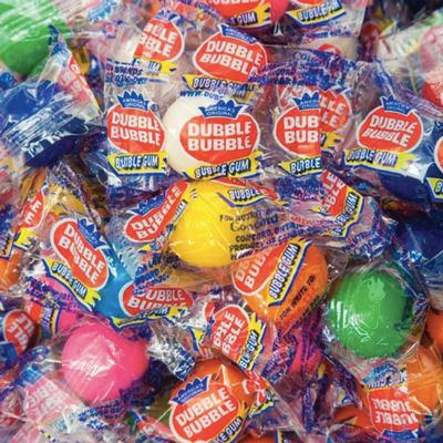 Dubble Bubble One Inch Gumballs Candy Coated Gum Individually Wrapped Bulk (3 Pound)
