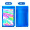 100-pack mylar bags with clear window holographic smell proof packaging bag for small bussiness resealable sealable lock zipper zip pouch bags sample, food storage ,jewelry,candy package supplies(Dark view 4