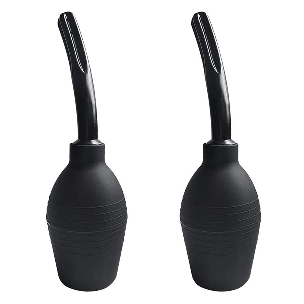 Abyclean Anal Douche Enema Bulb, 310ml, Black, 2 Pack