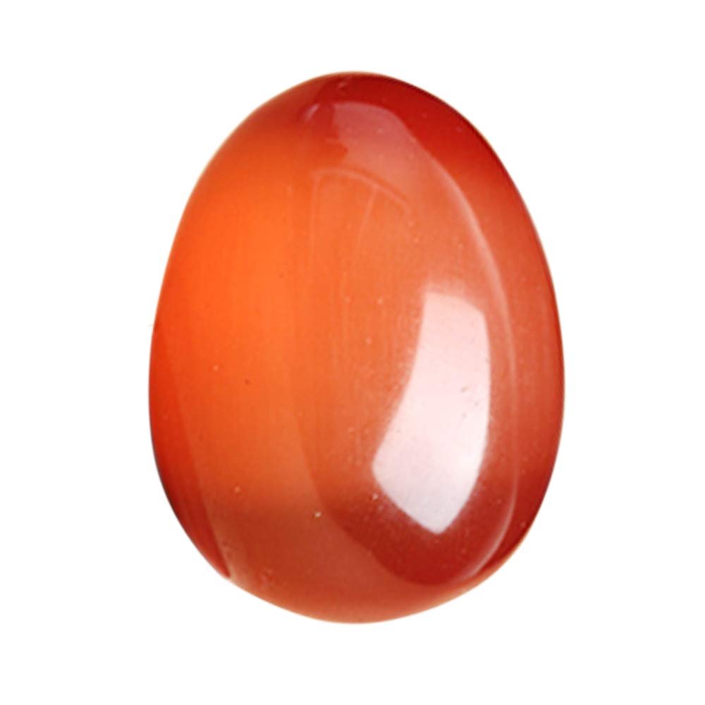 1.8 Inches Colorful Quartz Crystal Yoni Egg Cat's Eye Stone Egg Undrilled Healing Opal Eggs Massage Tool Pelvic Kegel Exercise for Health Care Tool (Red)