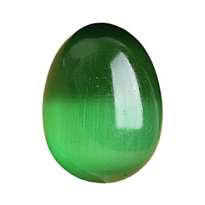 1.8 Inches Colorful Quartz Crystal Yoni Egg Cat's Eye Stone Egg Undrilled Healing Opal Eggs Massage Tool Pelvic Kegel Exercise for Health Care Tool (Green)