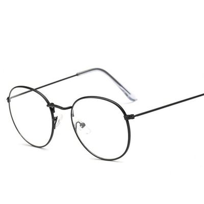 TUDEXX Fashion Round Reading Glasses Women Men, Blue Light Blocking Computer Flat Glasses, Anti Eye Strain/Glare Readers (Color : Black, Size : +0.00)