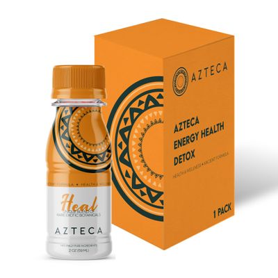 Azteca Health Organic Energy Shots - Wellness Shots, Natural Energy Shots, Health Shots, Vitamin Boost for Focus, Strength, and Energy, Organic Energy Drink Made in the USA - Lemon Flavor 1-Pack 2Fl oz