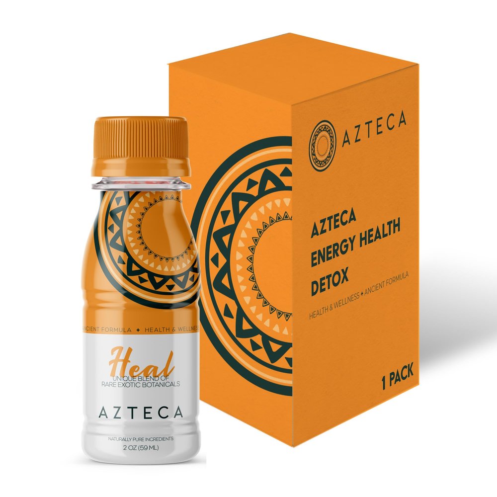 Azteca Health Organic Energy Shots - Wellness Shots, Natural Energy Shots, Health Shots, Vitamin Boost for Focus, Strength, and Energy, Organic Energy Drink Made in the USA - Lemon Flavor 1-Pack 2Fl oz