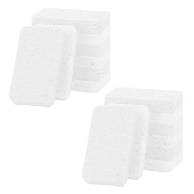 12 - Pack Non-Scratch Scrub Sponges - Sponges for Dishes and Washing Dishes, Cleaning Sponges for Kitchen Home Bathroom Cars, Funny Cut-Outs DIY for Kids (White)
