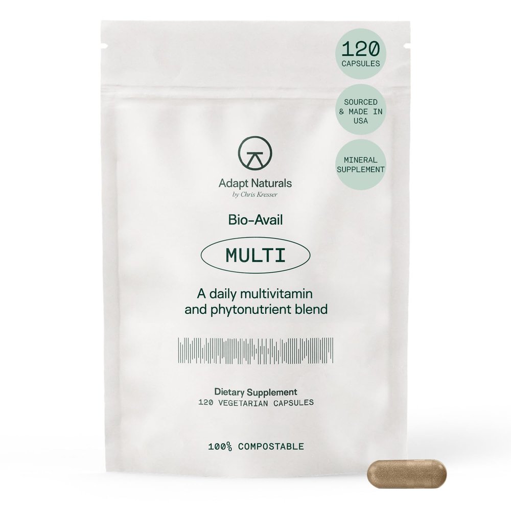 Adapt Naturals Multivitamin for Women & Men, Bioavailable Easy-to-Absorb Multivitamin Daily Supplement with Biotin, Niacin, Vitamin A, B, C, D, E, K1, Zinc, Magnesium - Immune Support - 30 Day Supply