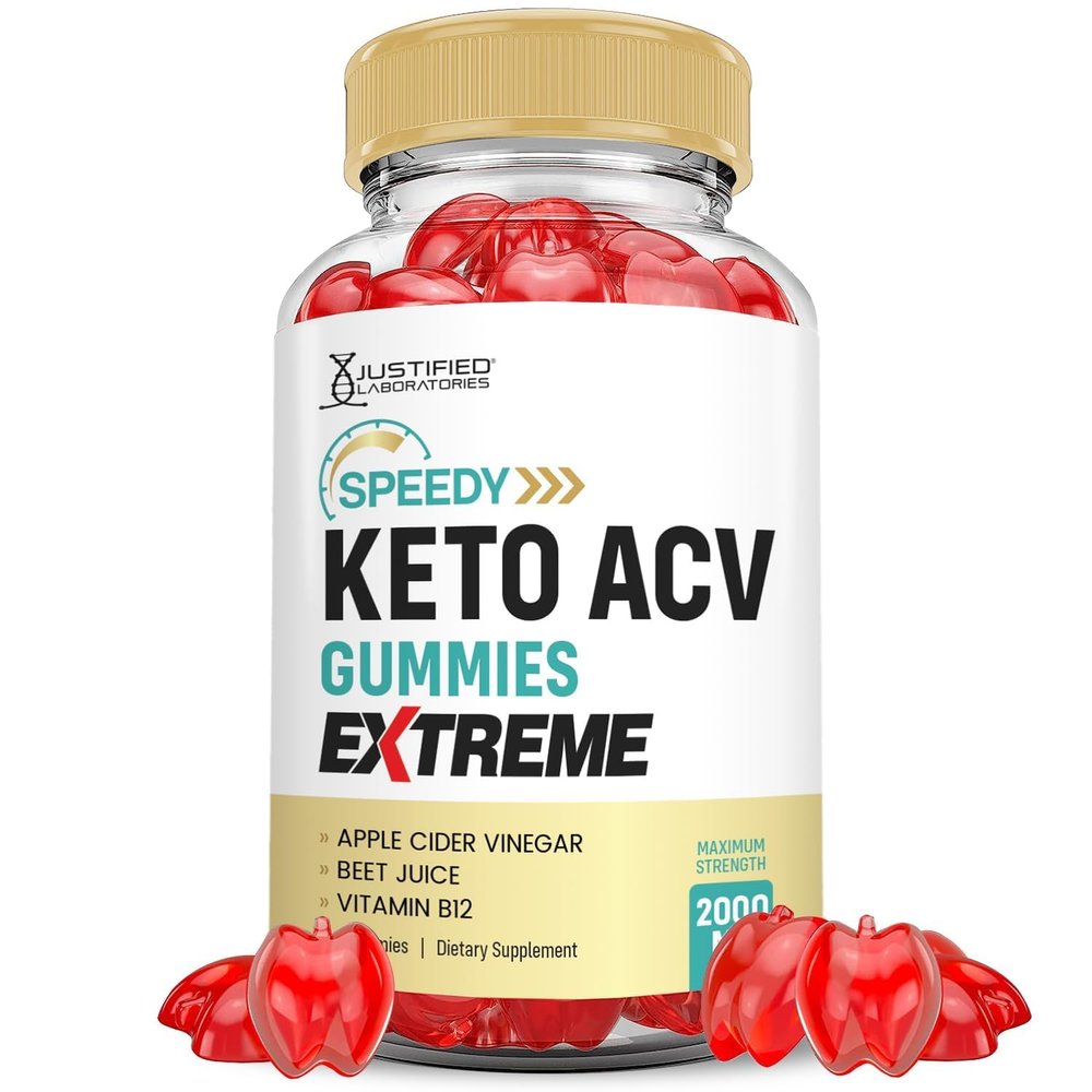 Justified Laboratories Speedy Keto ACV Gummies Extreme 2000MG Speedy Keto Gummies Advanced Formula Apple Cider Vinegar with Pomegranate Beet Juice Powder B12 Vegan Non GMO 60 Gummys