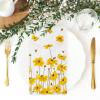 AnyDesign 80 Pack Calliopsis Guest Napkins Spring Summer Flower Bee Disposable Paper Napkins Yellow Floral Dinner Hand Napkins for Home Kitchen Wedding Birthday Party Supplies, 13 x 15.7 Inch view 3