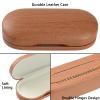 Muf 2 in 1 Contact Lens Case and Glasses Case, Double Sided Design with Mirror, Portable Travel Kit with Tweezer, Remover and Solution Bottle, Walnut Wood view 3