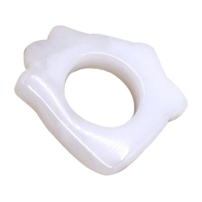 1pc Natural Jade Gua Sha Facial Ring for Acupoint Massage Body Scraping Tool White Jade Ring Shape