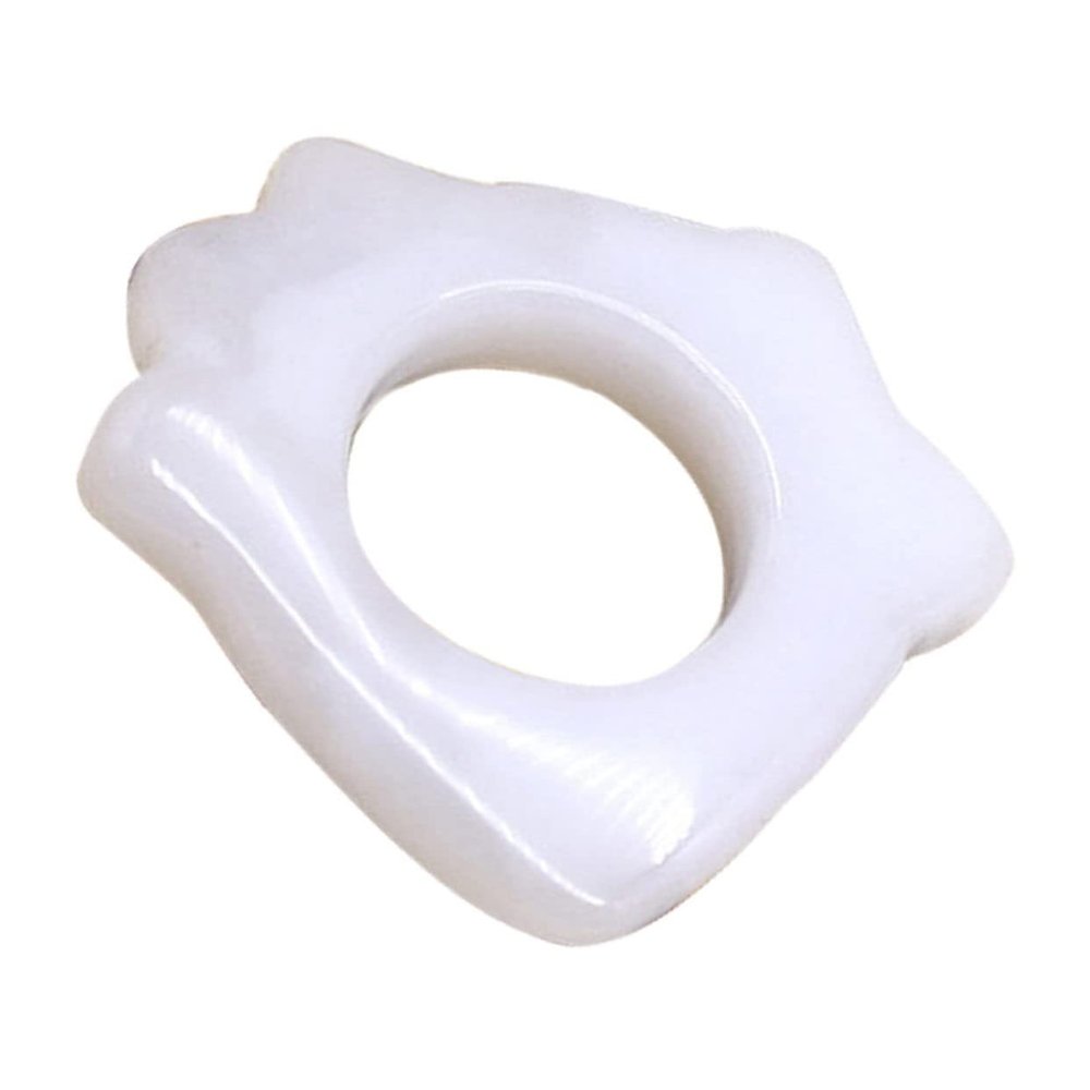 1pc Natural Jade Gua Sha Facial Ring for Acupoint Massage Body Scraping Tool White Jade Ring Shape
