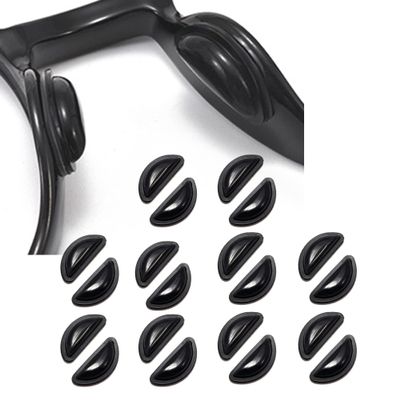 Omnful Eyeglass Nose Pads, 3.5mm Thickness Adhesive Anti Slip Glasses Nose Grips with Air Bag for Sunglasses Eyeglasses Reading Glasses (10 Pairs, Black)