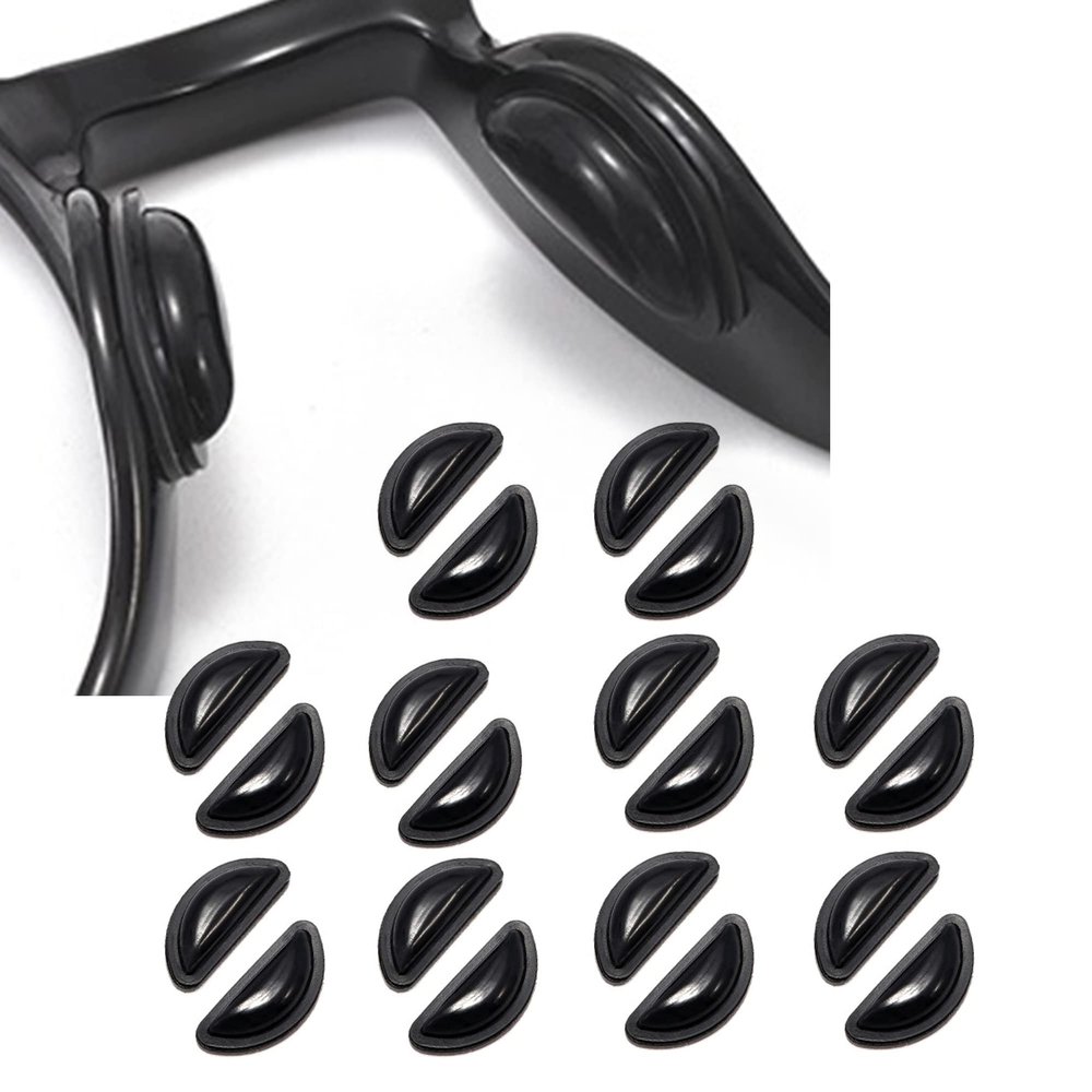 Omnful Eyeglass Nose Pads, 3.5mm Thickness Adhesive Anti Slip Glasses Nose Grips with Air Bag for Sunglasses Eyeglasses Reading Glasses (10 Pairs, Black)
