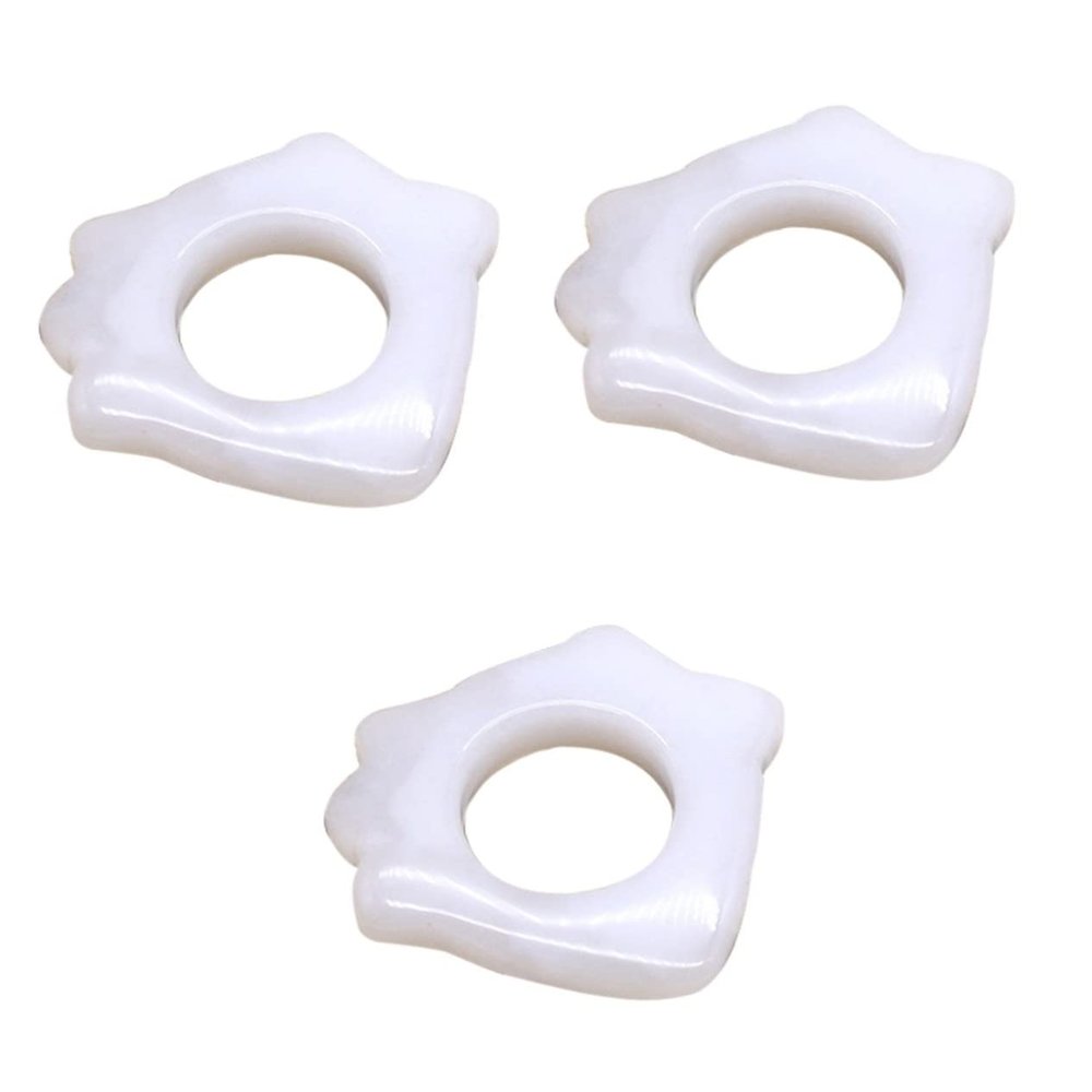 Healeved 3pcs Jade Gua Natural Jade Scraping Board for Body and Face Massage Acupoint Therapy Tool Smooth Edges for Safe Skin Care for Home and
