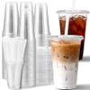 AOZITA [100 Sets] 16 oz Clear Plastic Cups With Lids and Straws, Disposable Cups With Lids for Iced Coffee, Smoothie, Milkshake and Cold Drinks (New-16-100) view 1