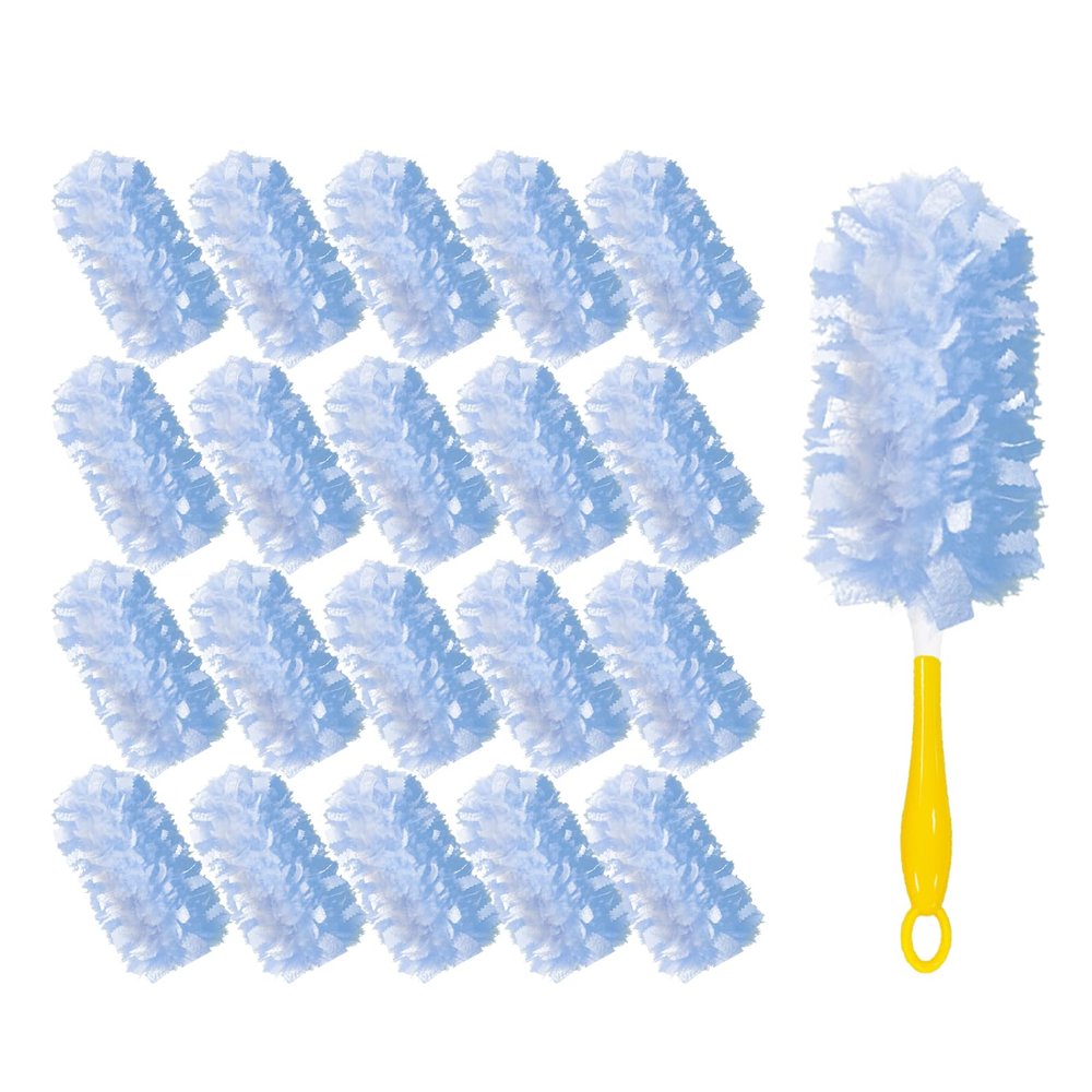 360 Heavy Duty Duster Refills for Swiffer,20 Count Duster Refills with 1 Handle,Dusting Furniture, Blinds, Ceiling Fans, Walls, Feather & Microfiber, Unscented,Disposable