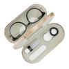Muf 2 in 1 Contact Lens Case and Glasses Case, Double Sided Design with Mirror, Portable Travel Kit with Tweezer, Remover and Solution Bottle, Red Marble view 1