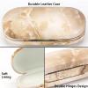 Muf 2 in 1 Contact Lens Case and Glasses Case, Double Sided Design with Mirror, Portable Travel Kit with Tweezer, Remover and Solution Bottle, Red Marble view 3