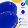 SINYLOO Blue Plastic Plates Disposable 12" x 10" - Party Plates for Supplies and Decorations, Baby Shower, Wedding, Picnic, Dessert, Salad - 50 Count Dinner Plates view 3