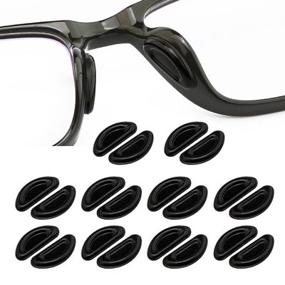 Omnful Eyeglass Nose Pads, 2.0mm Thinckness Adhesive Anti-Slip Silicone Nose Pads for Glasses,Soft Silicone Cushion Nose Pad for Eyeglasses, Glasses, Sunglasses (10 Pairs, Black)