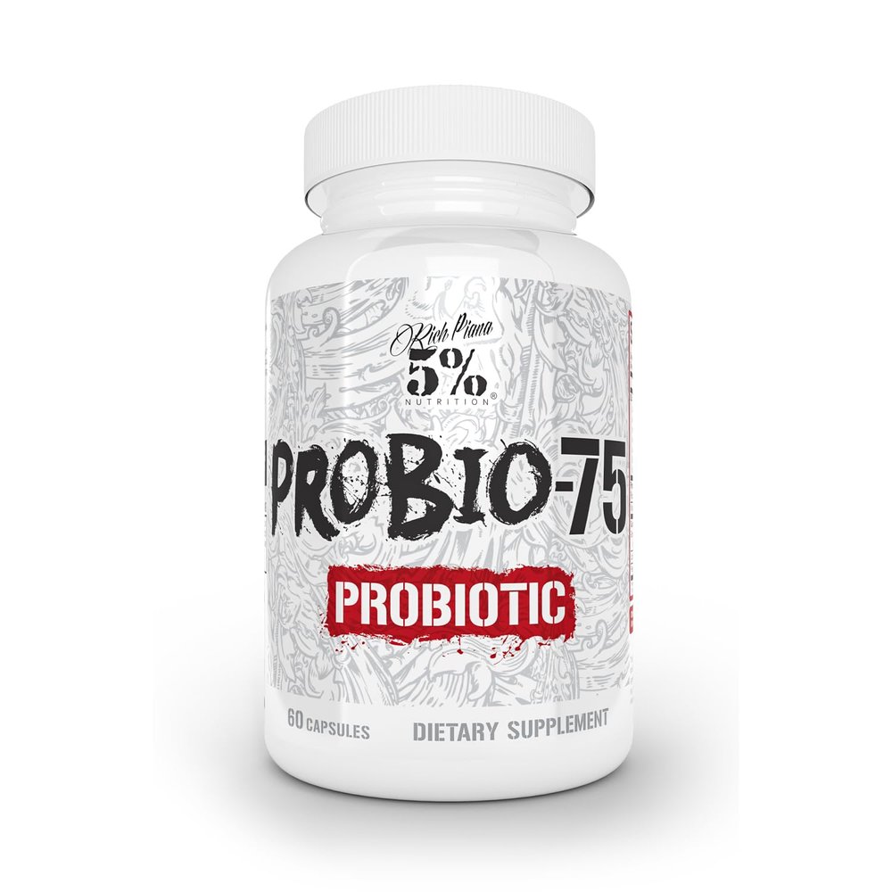 5% Nutrition Rich Piana Probio-75 Billion CFUs | Vegan, 14 Unique Strains