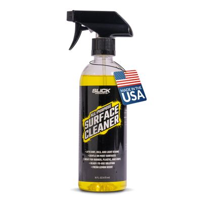 Slick Products All-Purpose Surface Cleaner  Interior & Exterior Vehicle Spray for Plastic, Vinyl, Rubber, Carpet & Upholstery  Ready-to-Use Formula with Fresh Lemon Scent  16 oz.