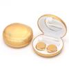 Muf Twinkle Portable Contact Lens Case,Contact Lens Travel Kit with Mirror,Container,Tweezer,Contact Lens Solution Bottle,Shining Contact Case Travel Outdoors Daily Use,Golden Sparkles view 1