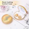Muf Twinkle Portable Contact Lens Case,Contact Lens Travel Kit with Mirror,Container,Tweezer,Contact Lens Solution Bottle,Shining Contact Case Travel Outdoors Daily Use,Golden Sparkles view 3