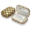 Muf Fish Scale Contact Lens Case,Portable Contact Lens Travel Kit with Mirror,Container,Tweezer,Contact Lens Solution Bottle,Compact Soak Storage Kit for Travel Outdoors Daily Use,Golden Sparkles view 1
