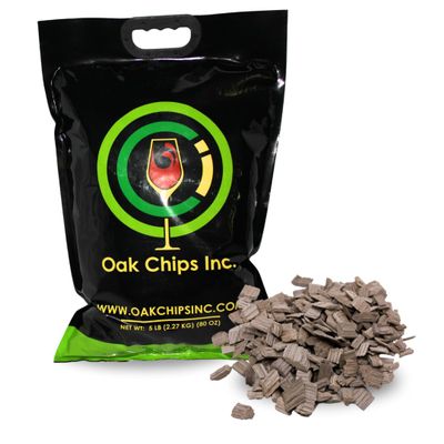 Oak Chips Inc. American Oak Chips Large Grade (Screened) for Brewing - Medium Toast - 5 LB - Perfect for Aging Wines, Spirits, Beer, and More!