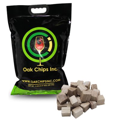 Oak Chips Inc. French Oak Cubes for Brewing - Light Toast - 5 lbs - Perfect for Aging Wines, Spirits, Beer, and More!