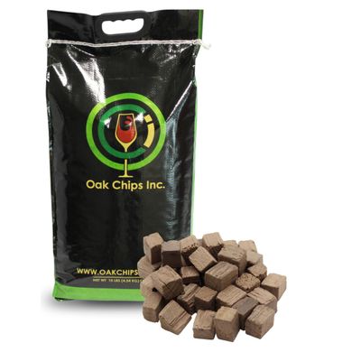 Oak Chips Inc. American Oak Cubes for Brewing - Medium Toast - 10 lbs - Perfect for Aging Wines, Spirits, Beer, and More!