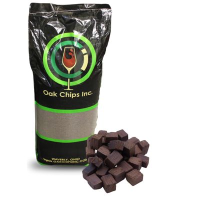 Oak Chips Inc. American Oak Cubes for Brewing - Heavy Toast - 40 lbs - Perfect for Aging Wines, Spirits, Beer, and More!