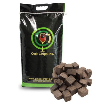 Oak Chips Inc. American Oak Cubes for Brewing - Medium Plus Toast - 10 lbs - Perfect for Aging Wines, Spirits, Beer, and More!