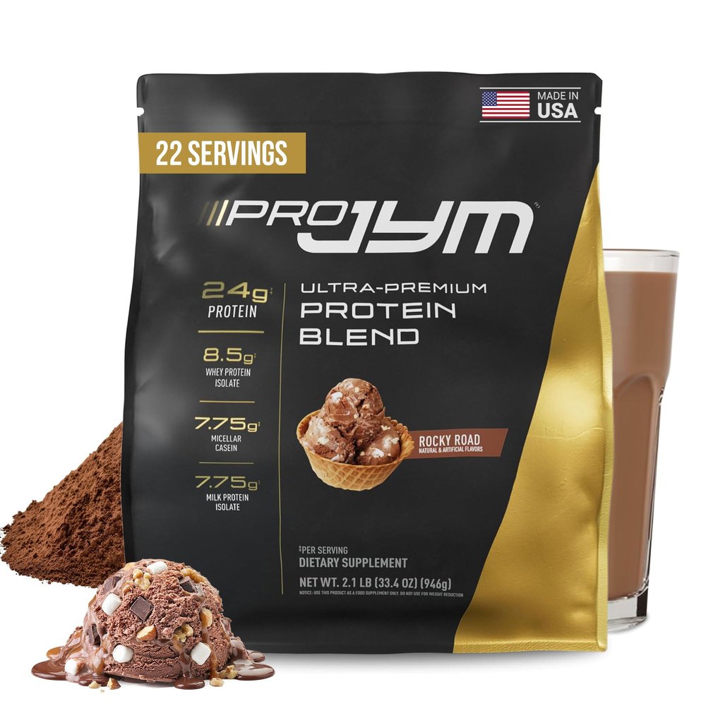JYM Supplement Science Pro JYM Rocky Road Protein Powder - Whey Protein Isolates, Casein, & Milk Protein, Lean Muscle Building for Men & Women, 22 Servings