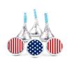 90 Pcs Patriotic Candy Kisses Chocolate and DIY Red White and Blue Flag Stickers, Bulk Chocolate - Assembly Required view 1