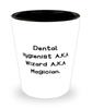 Dental Hygienist A.K.A Wizard A.K.A. Shot Glass, Dental hygienist Ceramic Cup, Unique Gifts For Dental hygienist from Friends, Dental hygiene, Dental health, Teeth cleaning, Toothbrush, Floss view 1