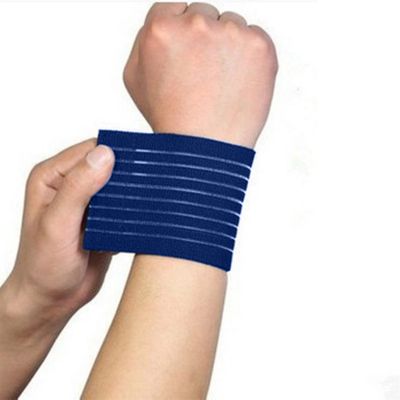 1pc Adjustable Soft Wristbands Elastic Wrist Support Bracers Gym Sports Wristband Carpal Protector Breathable Injury Wrap Band Strap Safety Supporter,Blue