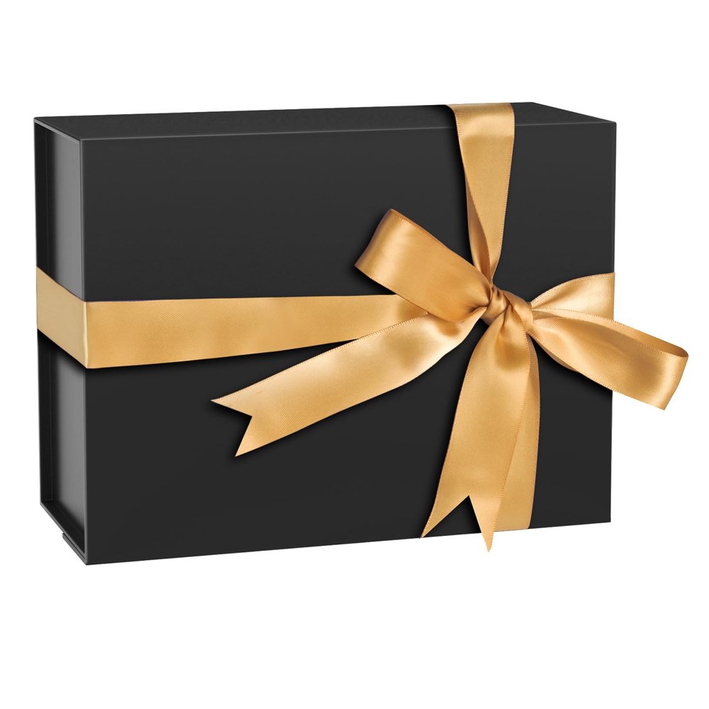 11x8x4 in Gift Boxes for Present, Large Black Gift Box with Magnetic Closure Lids,Ribbon and gift Card, Magnetic Gift Boxes for Wedding, Groomsmen Bridesmaid Proposal, Birthdays, Mother's Day