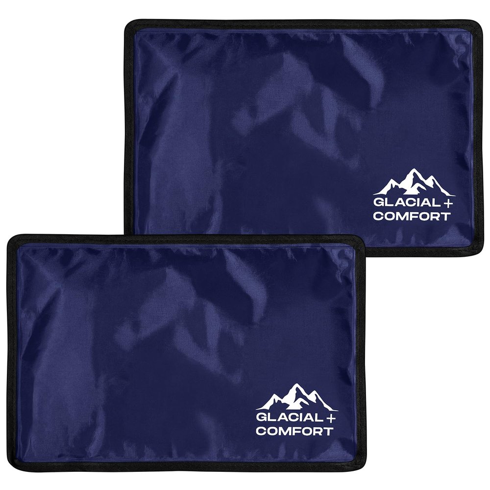 Glacial Comfort Gel Ice Pack for Back Pain - (12" x 8") Reusable Cold Pads for Hip, Knee, Shoulder Injuries, Muscle Strains, Migraine & Postpartum Recovery with Flex Technology - After Surgery.