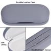 Muf 2 in 1 Double Sided Portable Contact Lens Case and Eyeglasses Case,Dual Use Design with Built-in Mirror,Tweezer and Contact Lens Solution Bottle Included for Travel Kit,Grey view 3