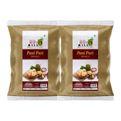 90's MILL Panipuri Pani Puri/Phuchka/Paani Patashi Masala|Fulki/Pani ke Batashe/Padake ka Masala|Golgappa Gup-chup/Phuska/Puska Masala Natural Fresh Delicious Tasty And Tangy-190Gx2Pk