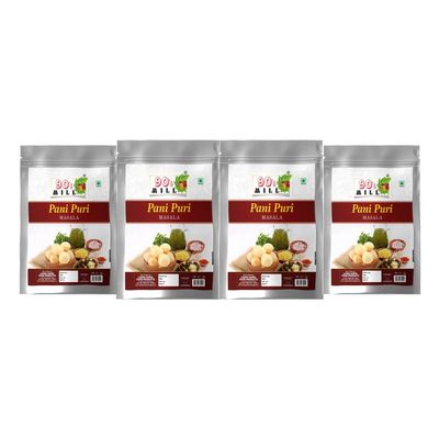 90's MILL Authentic Pani Puri Masala/Shahi Gol-Gappa Masala/Jal-Puri Masala Natural And Fresh/Street Food Golgappe Pani Puri Masala/Tasty Delicious Spicy Chatpata Masala-150Gx4Pk