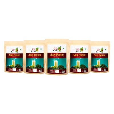 90's MILL Tangy Green Mango/Kairi Panha/Aam Panna Masala Natural Fresh|Aam Panna Masala/Aam Jhora Masala|Indian Summer Drink|Unripe (Green) Mango Drink Sherbet Masala-150Gx5Pk