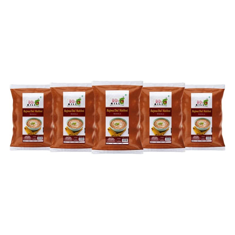 90's MILL Lucknowi Nawabi Dal Makhani/Rajma Masala||Restaurant Style Rajma Dal Makhani Masala||Maharaja Creamy Dal Makhani/Rajma Masala Natural And Fresh Authentic Spice Blend-80Gx5Pk
