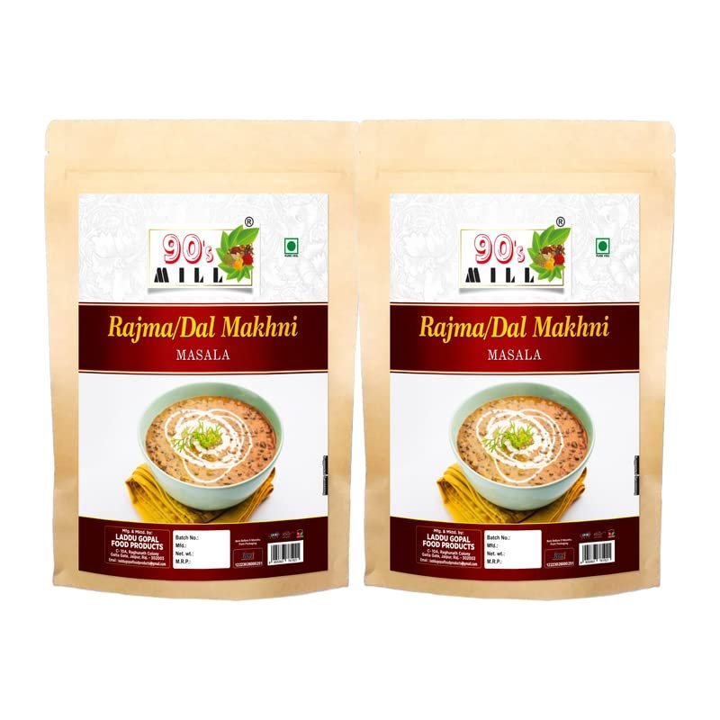 90's MILL Amritsari Dal Makhani Rajma Masala||Dhabe Wala Rajma Dal Makhani Ka Masala||Punjabi Cuisine Creamy Dal Makhani/Rajma Masala Natural And Fresh Authentic Spice Blend-190Gx2Pk
