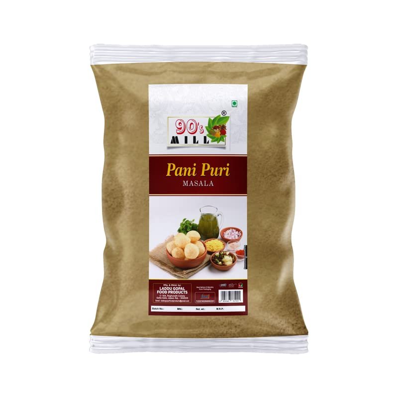 90's MILL Authentic Pani Puri Masala/Shahi Gol-Gappa Masala/Jal-Puri Masala Natural And Fresh/Street Food Golgappe Pani Puri Masala/Tasty Delicious Spicy Chatpata Masala-240Gx1Pk