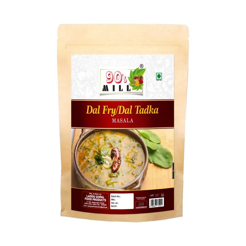90's MILL Old Delhi Dhabba Dal Tadka/Dal Fry Masala Powder, Easy to Use Dal Fry/Dal Tadka Masala|Perfect Blend of Authentic Handpicked Spices|Shahi Kadai Dal Fry/Dal Tadka Masala-150Gx1Pk